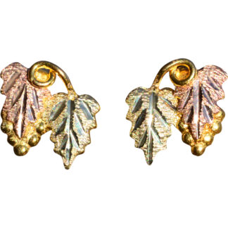 The Weymouth: Tri Color Gold Grape Leaf Earrings