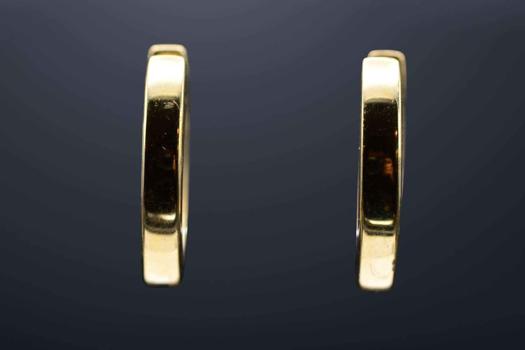 The Alvernons: Ladies 14K Gold 5/8" Diamond Set Hoop Earrings - Image 9
