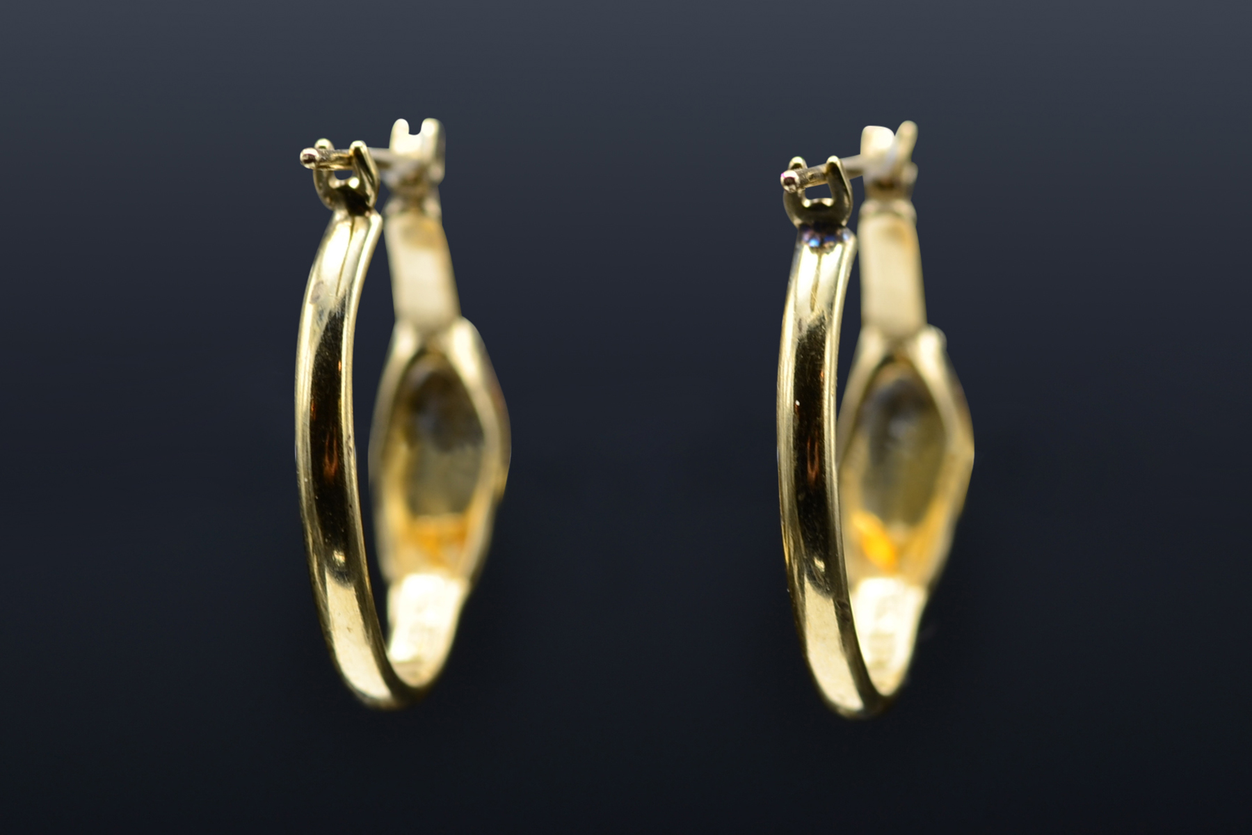 SOLD - The Nogales: Ladies 14K Yellow Gold Citrine Set Hoop Earrings - Image 7