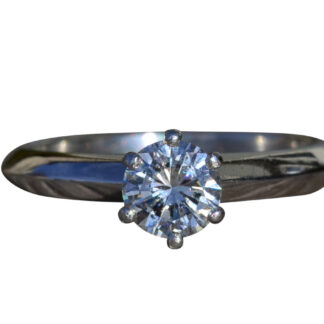 The Dunwoody: Ladies Tiffany & Company Platinum Engagement Ring with 0.52 Carat Diamond