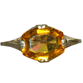 SOLD - The Trussville:  Ladies Antique 14K Diffused Orange Sapphire Ring