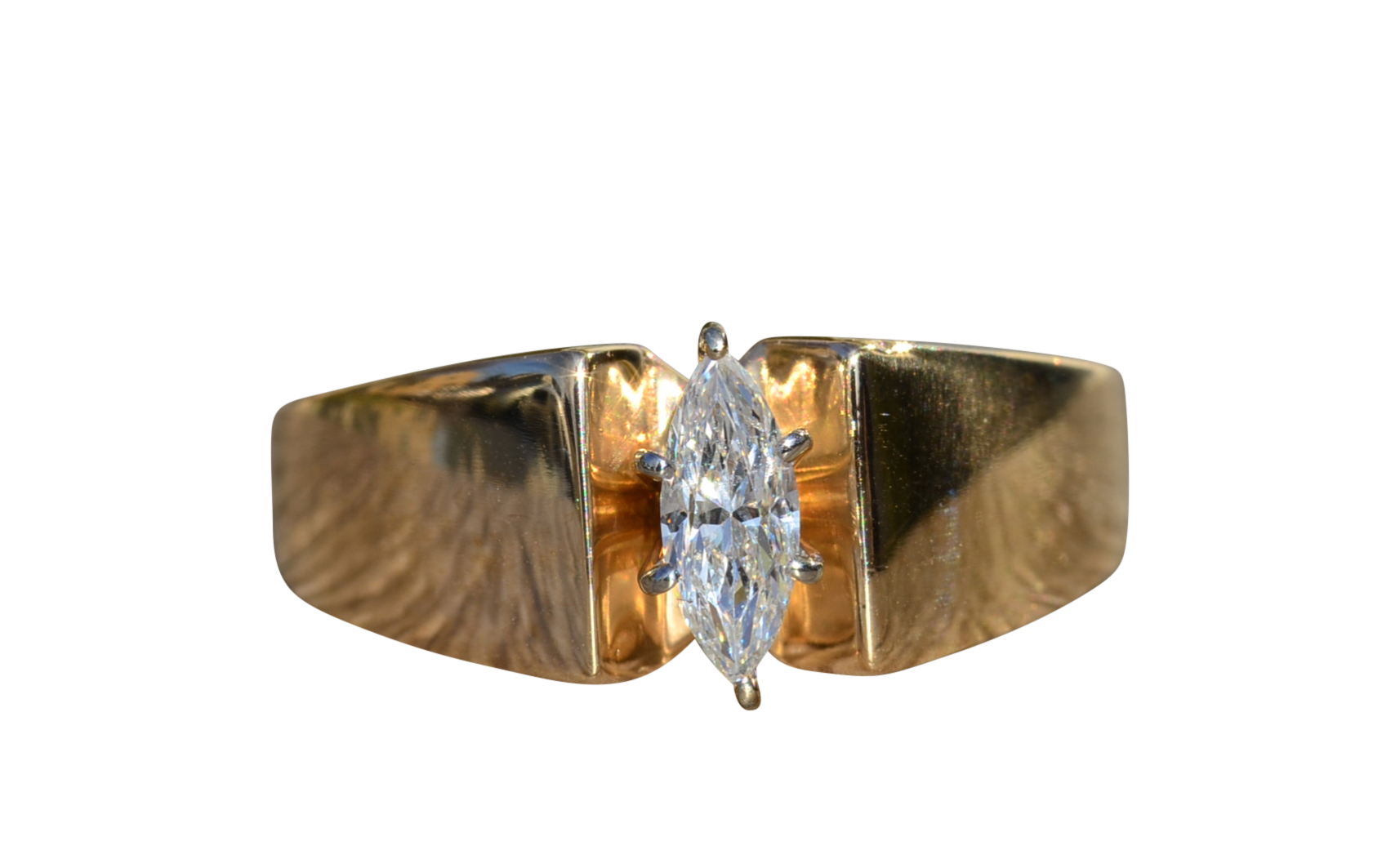 SOLD - The Oneonta: Ladies Engagement Style Ring set with 0.36 CT Marquise Diamond