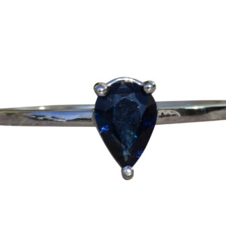 The Anniston:  Ladies White Gold 0.75 CT Solitaire Sapphire Engagement Ring