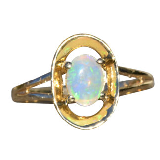 The Calera:  Ladies Yellow Gold Australian Opal Ring