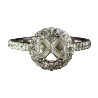 Platinum Halo Semi Mount with Diamonds