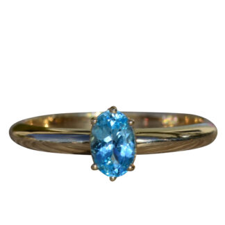 The Mountain Brook:  Ladies Yellow Gold Topaz Solitaire Engagement Ring