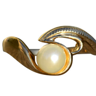 The Ridgely:  Ladies 14K Yellow Gold Pearl Cocktail Ring
