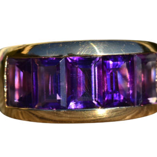 SOLD - The Medina:  Ladies 14K Yellow Gold Band set with Amethyst