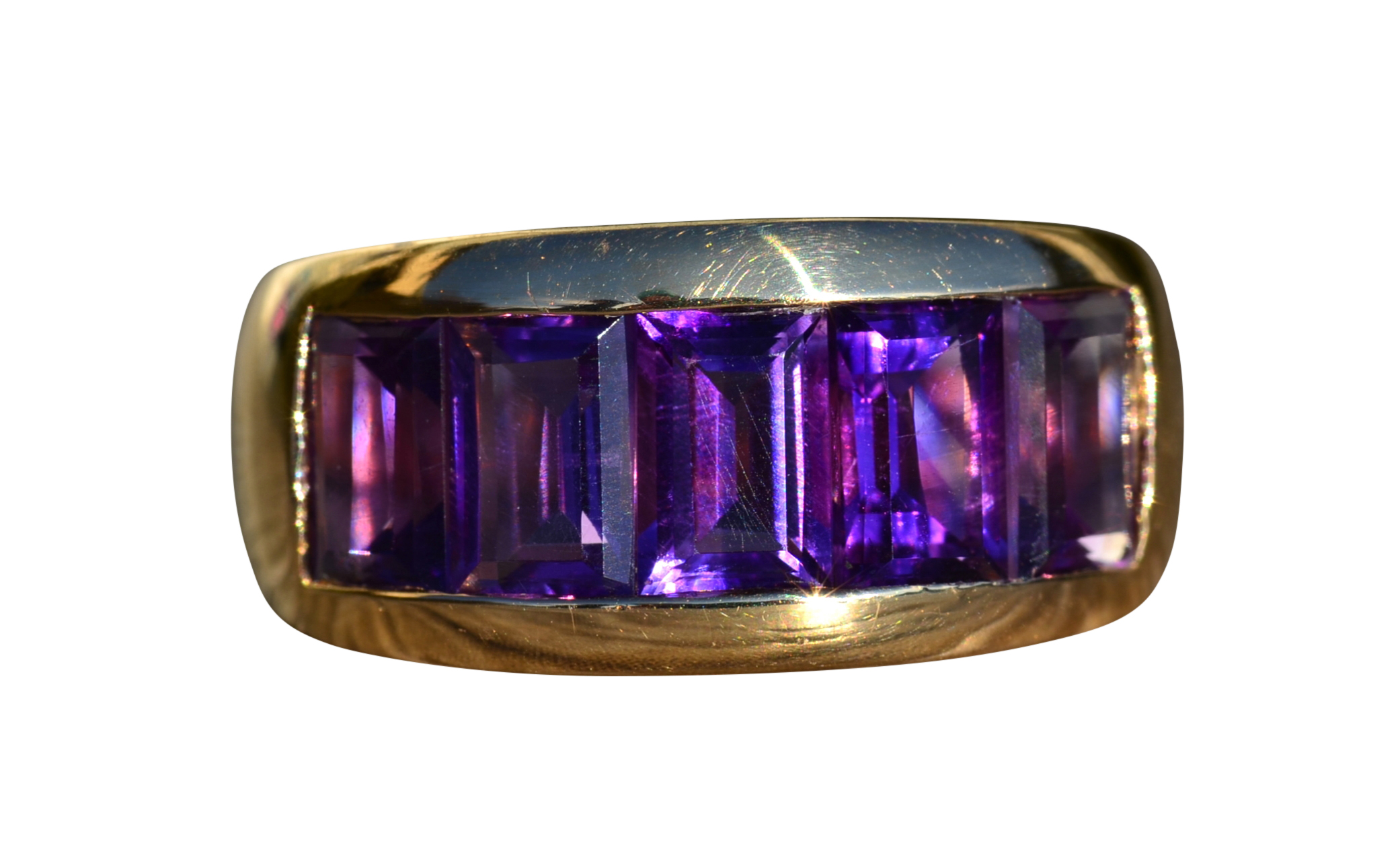 SOLD - The Medina: Ladies 14K Yellow Gold Band set with Amethyst