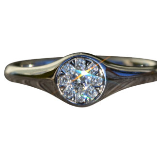SOLD - The Stantonville:  Ladies 14K White Gold Low Profile Diamond Floral Cluster Ring