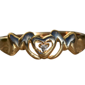 SOLD - The Grainger:  Ladies Yellow Gold Mom Ring set with Diamond