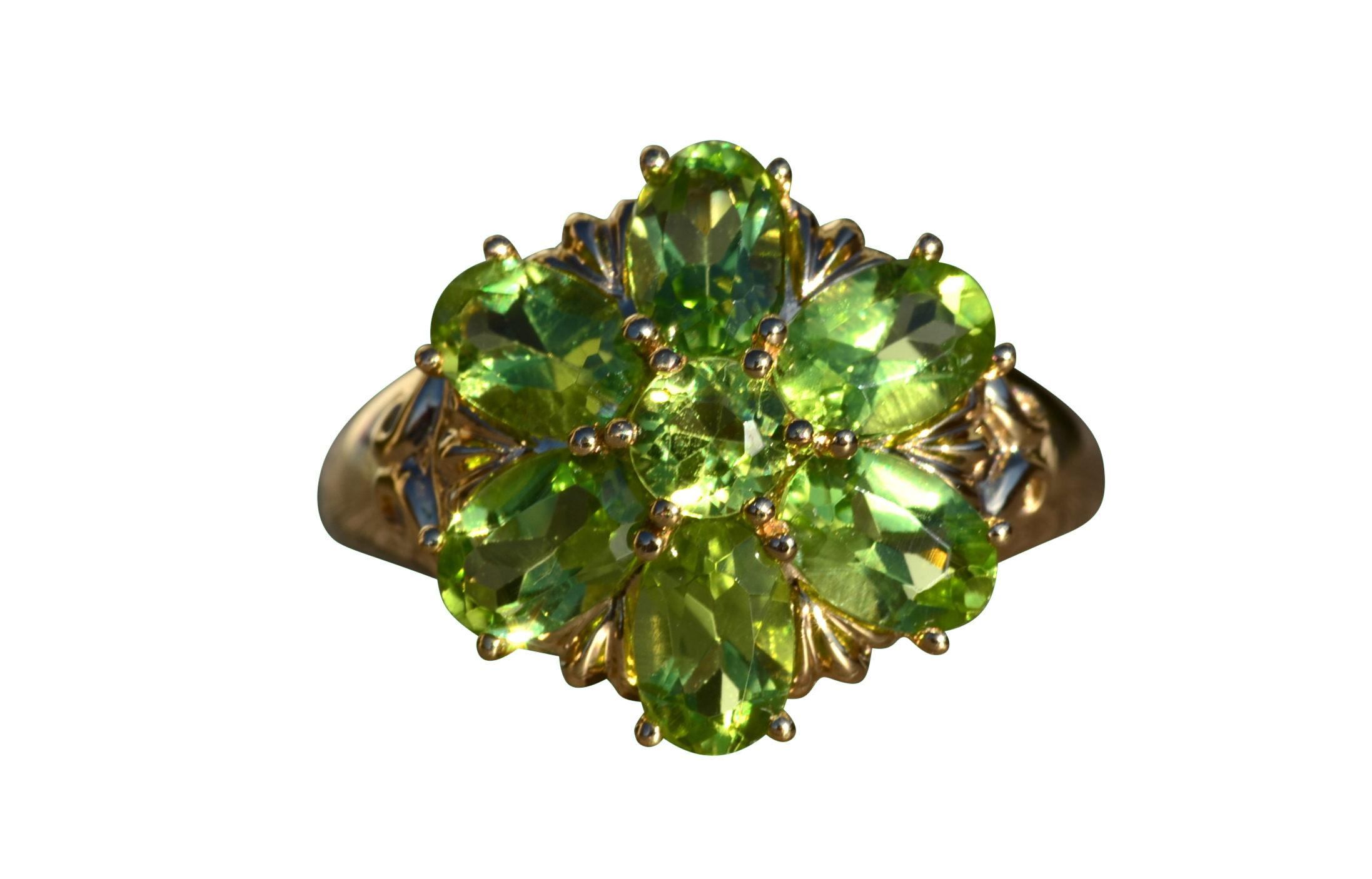 SOLD - The Lenoir City: Ladies 14K Yellow Gold and Peridot Cocktail Ring