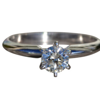 The Hammondville:  Ladies 14K White Gold 0.50 CT Solitaire Diamond Engagement Ring