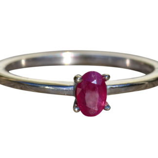 The Nances Creek:  Ladies White Gold Ruby Promise Ring