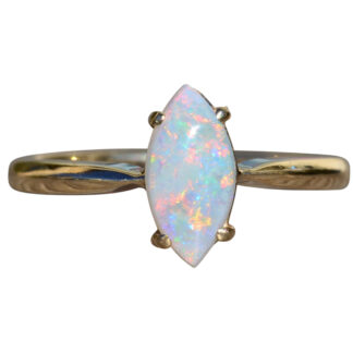 SOLD - The Moores Mill:  Ladies Yellow Gold Solitaire Australian Opal Ring