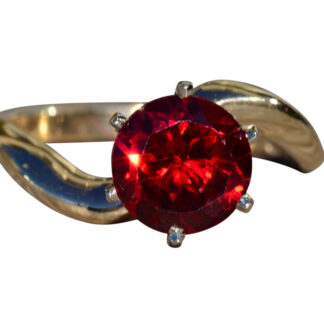 The Red Bay:  Ladies 14K Laboratory Grown Ruby Engagement Ring