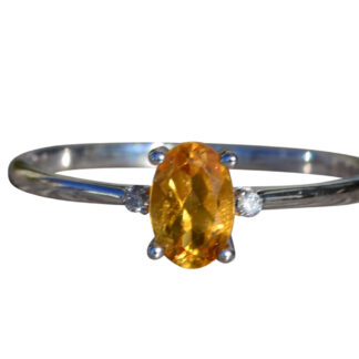 The Magnolia Springs:  Ladies 14K Citrine and Diamond Promise Ring