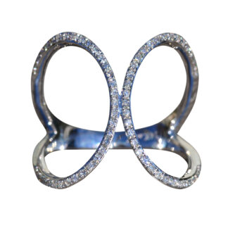 SOLD - The Odenville:  Ladies Signed 14K Contemporary Double Loop Cocktail Ring