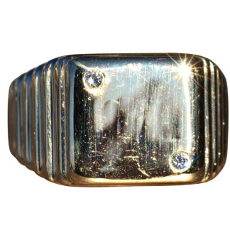 The Vandiver:  Gentlemen's Yellow Gold and Diamond Dice Cocktail Ring