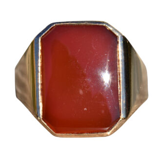 The Hanceville:  Men's Rose Gold Carnelian Cocktail Ring