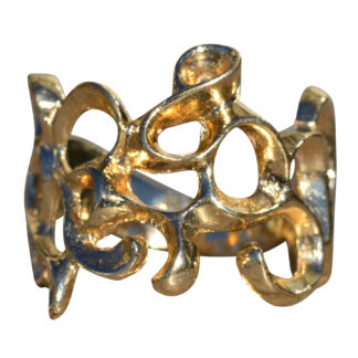 The Hazel Green:  Ladies Vintage Art Organique Cocktail Ring in 14K