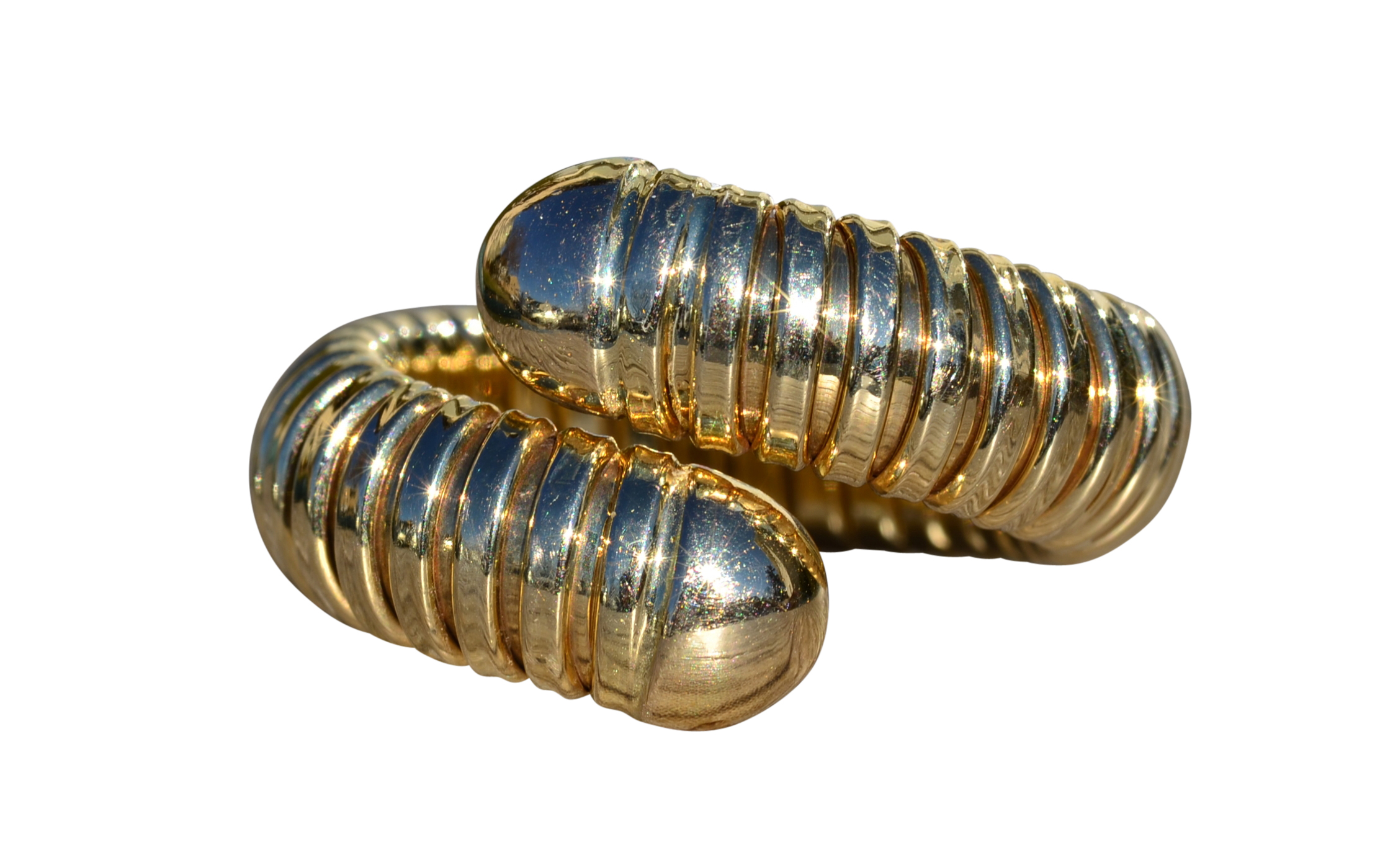 SOLD - The Bon Air: Ladies Italian Tubogas Style Ring in 14K Gold