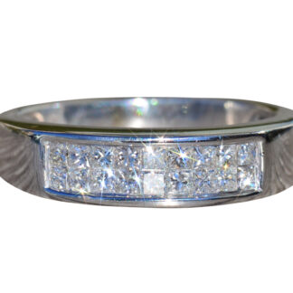 The Triana:  Ladies 14K White Gold Wedding Band set with 0.36 CTW Diamonds
