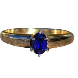 The Rock Creek:  Ladies 14K Engagement Ring set with Laboratory Grown Sapphire