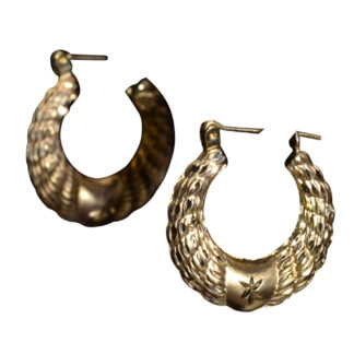 SOLD - The Plattes:  Ladies Vintage 14K Yellow Gold Hoop Earrings