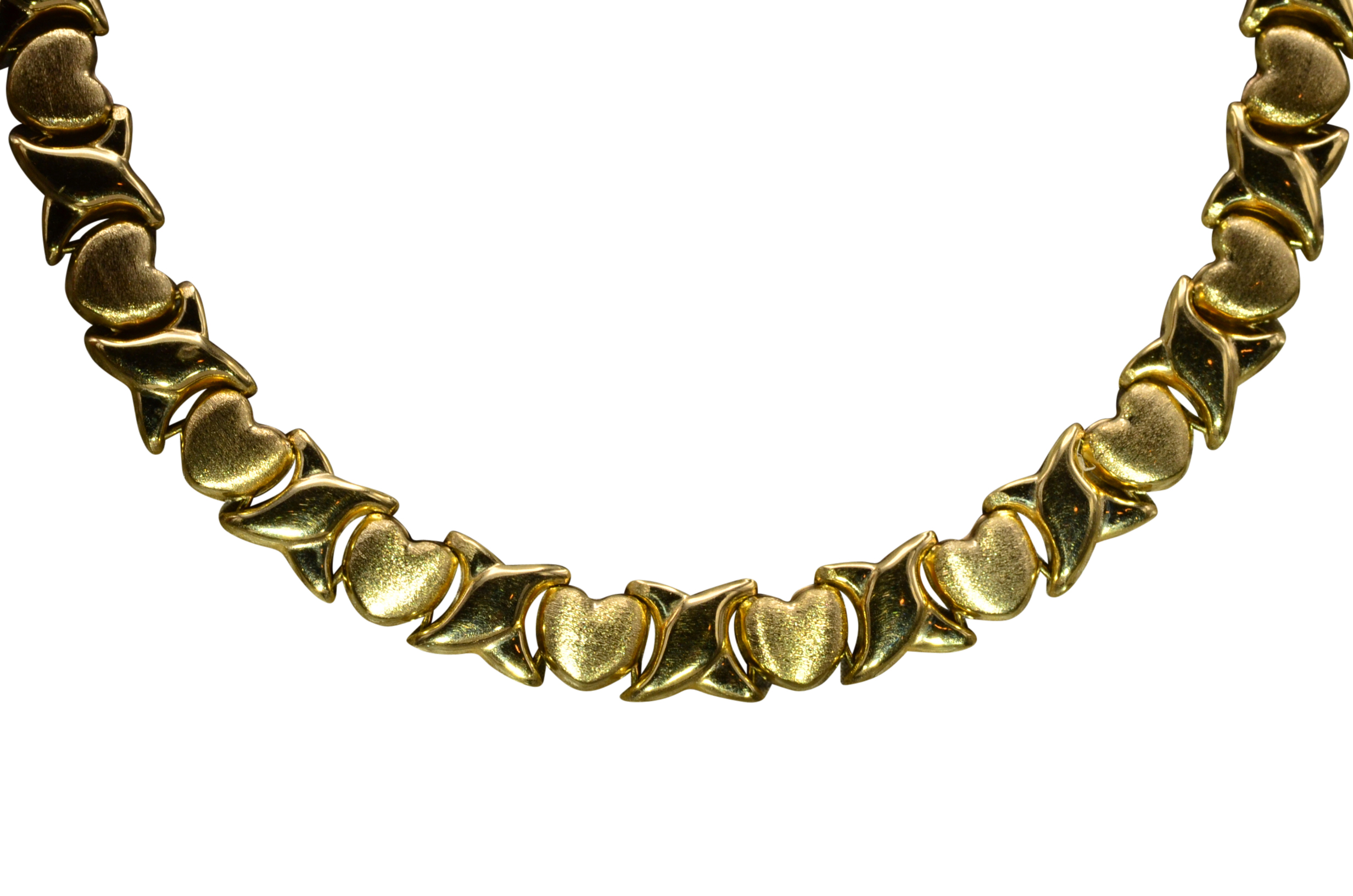 SOLD - The Panola: Ladies Italian Made 14K Yellow Gold Heart Chain