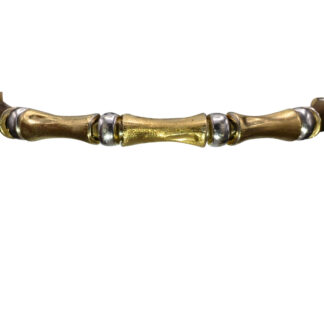 SOLD - The LaRose:  Ladies Vintage Two Tone Gold Bamboo Style Bracelet