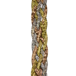 SOLD - The Lafitte:  Ladies Italian Made 14K Tricolor Weaved Serpentine Bracelet