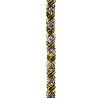 The Mamou:  Ladies 14K Yellow Gold Bracelet set with Tanzanite