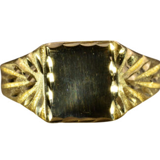 SOLD - The Bourg:  Ladies 14K Yellow Gold Engravable Cocktail Ring