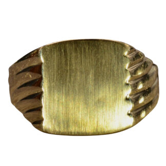 The La Habra:  Yellow Gold Engravable Signate Ring