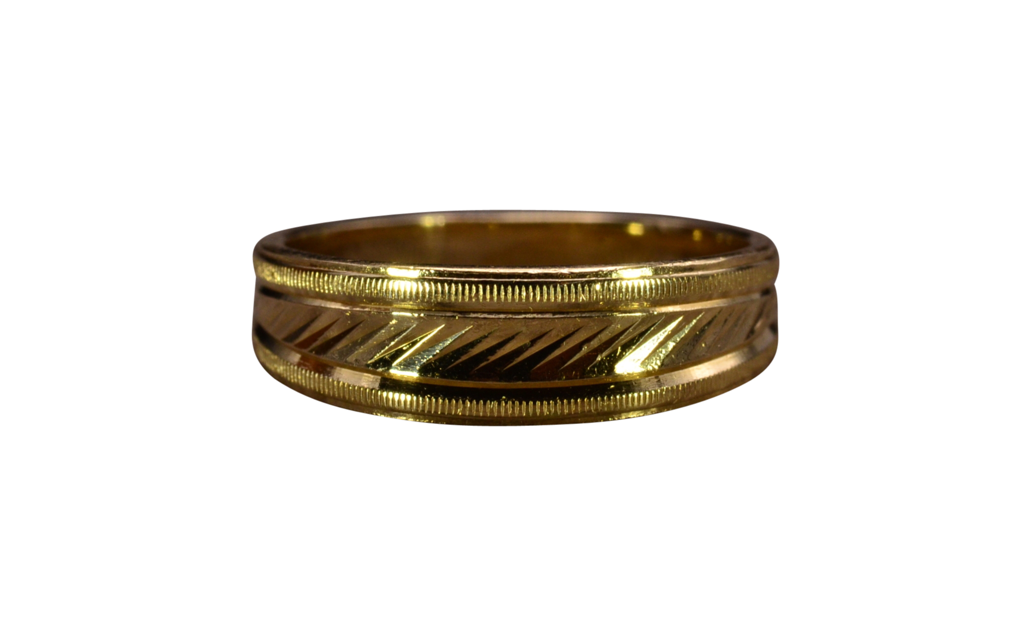 SOLD - The El Monte: Diamond Cut Faceted Band in Yellow Gold