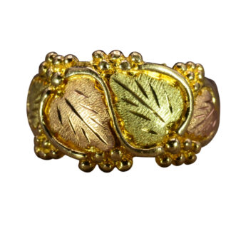 The Gretna:  Ladies Vintage Two Tone Foliage Cocktail Ring
