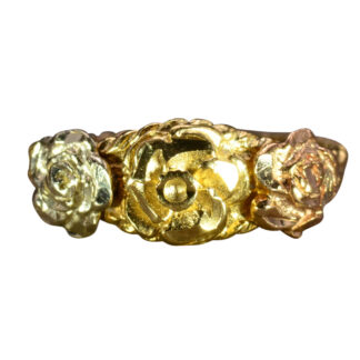 SOLD - The North Vacherie:  Ladies Vintage 14K Tricolor Floral Ring