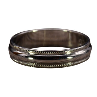 The Kagel Canyon:  White Gold Band Finished with Milgrain