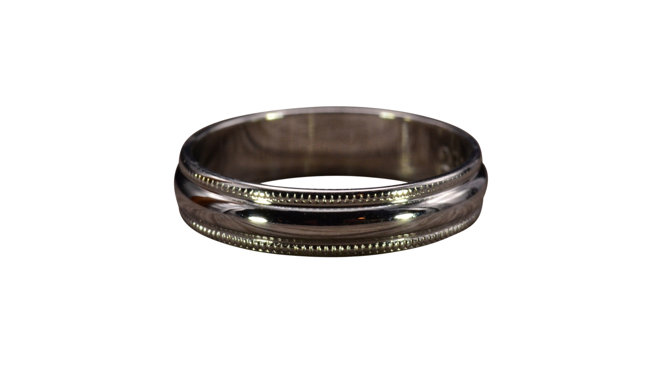 The Kagel Canyon: White Gold Band Finished with Milgrain