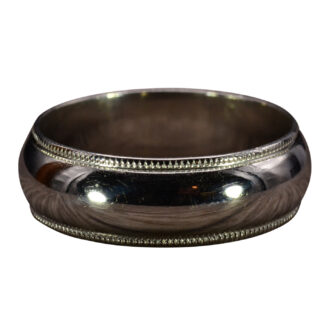 Men's Milgrain Classic Fit Platinum Wedding Band