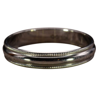 SOLD - The Canoga Park: Men's White Gold Wedding Band with Milgrain
