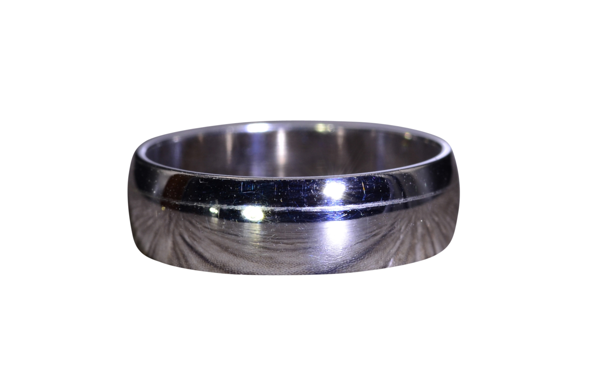 The Chatsworth: White Gold Domed Wedding Band