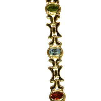 SOLD - The Jeanerette:  Ladies 14K Yellow Gold Multi Stone Bracelet