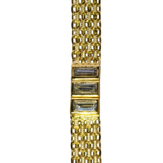 SOLD - The Pico Riviera: Yellow Gold Bracelet set with Emerald Cut Crystals