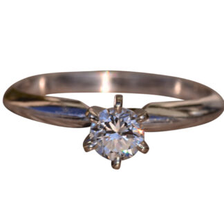The Putney:  White Gold Solitaire Engagement Ring with 0.33 Carat Natural Diamond