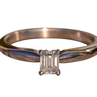 The Hornsby: Natural Emerald Cut Diamond Engagement Promise Ring