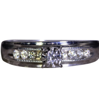 SOLD - The Ladera Heights: White Gold Promise Ring with Natural Diamonds