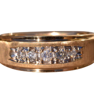 The Potts Point:  Yellow Gold Gentleman's Band with Diamonds