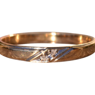 SOLD - The Fitzroy Crossing:  Vintage Yellow Gold and Diamond Band